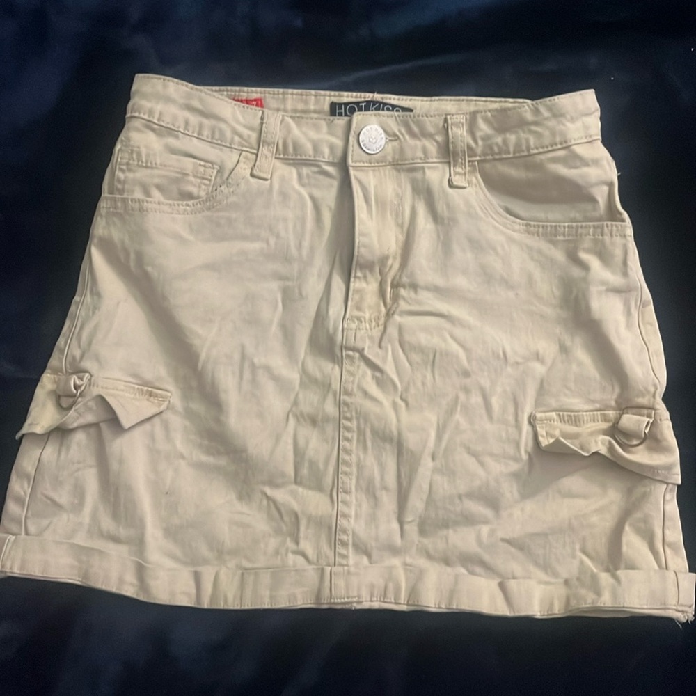 Beige Cargo Skirt